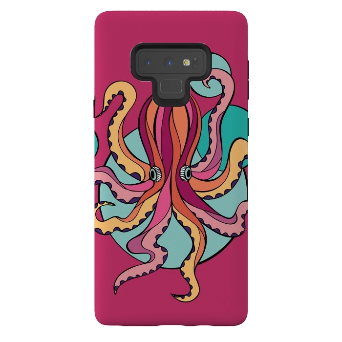 Galaxy Note 9 StrongFit Pink Octopus III by Majoih