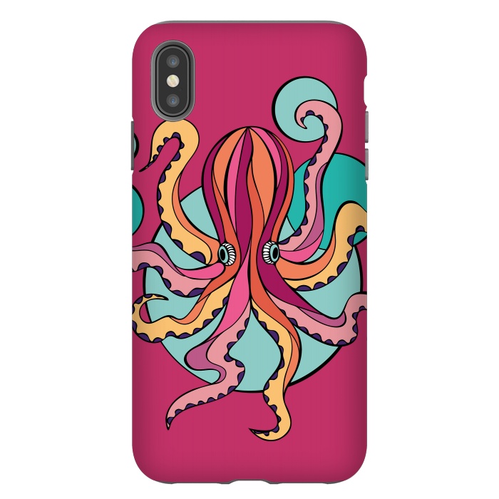 iPhone Xs Max StrongFit Pink Octopus III by Majoih