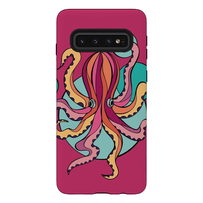 Galaxy S10 StrongFit Pink Octopus III by Majoih