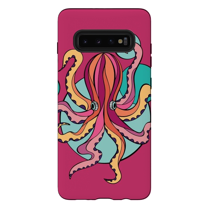 Galaxy S10 plus StrongFit Pink Octopus III by Majoih