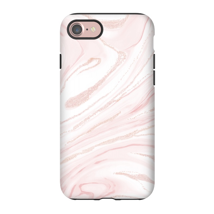 iPhone 7 StrongFit Modern blush pink marbleized abstract design by InovArts