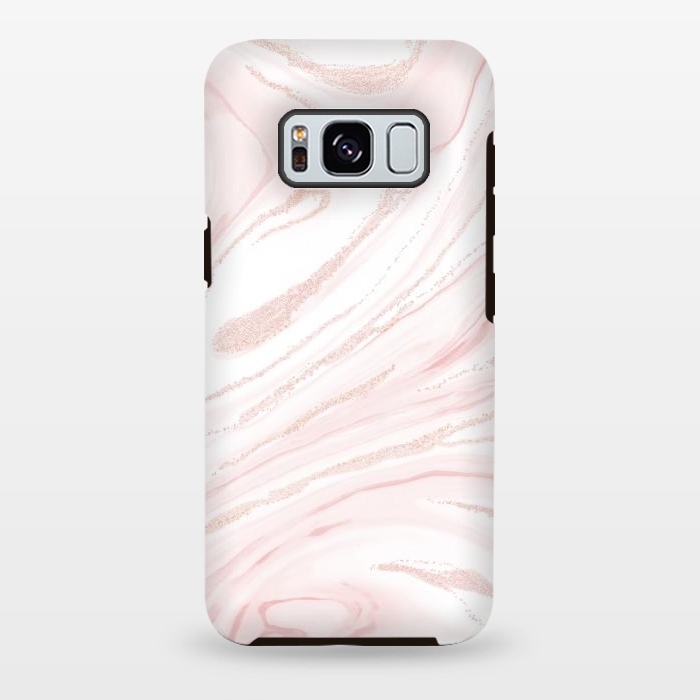 Galaxy S8 plus StrongFit Modern blush pink marbleized abstract design by InovArts