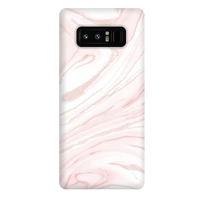 Galaxy Note 8 StrongFit Modern blush pink marbleized abstract design by InovArts