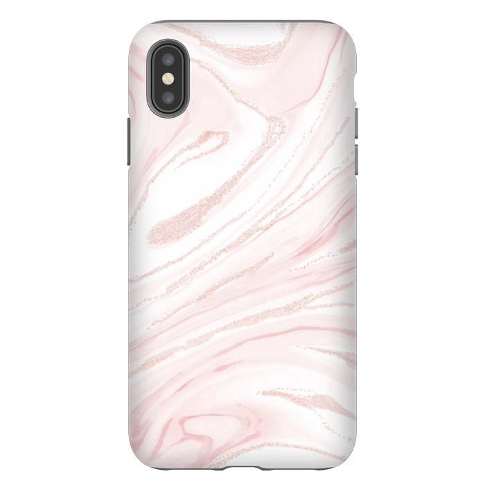 iPhone Xs Max StrongFit Modern blush pink marbleized abstract design by InovArts