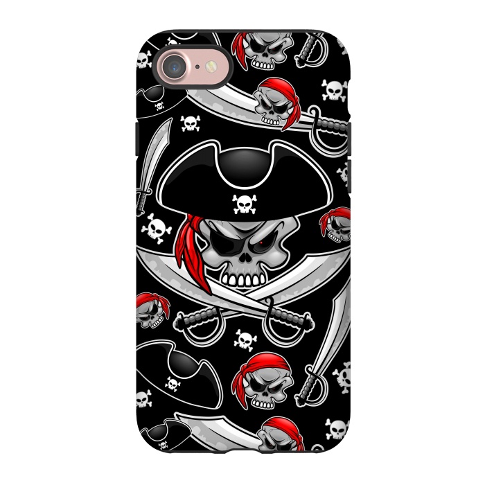 iPhone 7 StrongFit Skull Pirate Captain with Crossed Sabers by BluedarkArt