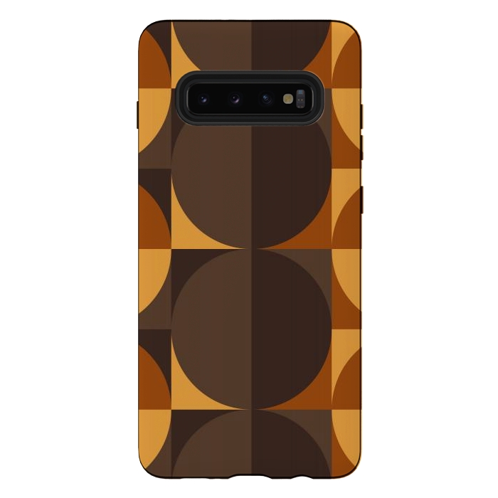 Galaxy S10 plus StrongFit brown circular square by TMSarts