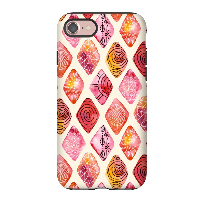 iPhone 7 StrongFit Patterned Watercolor Diamonds  by Tigatiga