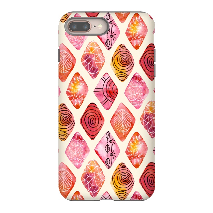 iPhone 7 plus StrongFit Patterned Watercolor Diamonds  by Tigatiga