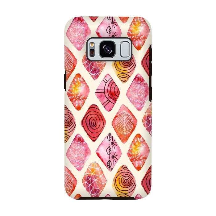 Galaxy S8 StrongFit Patterned Watercolor Diamonds  by Tigatiga