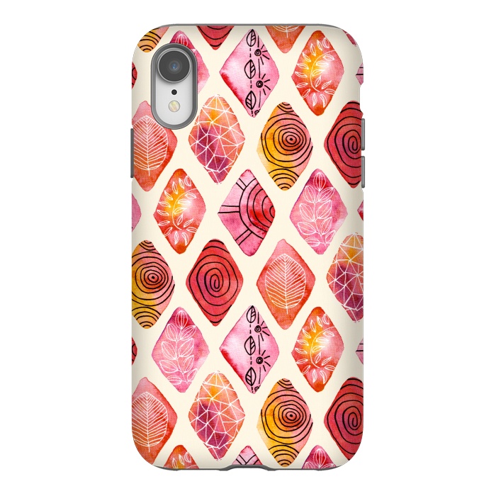 iPhone Xr StrongFit Patterned Watercolor Diamonds  by Tigatiga