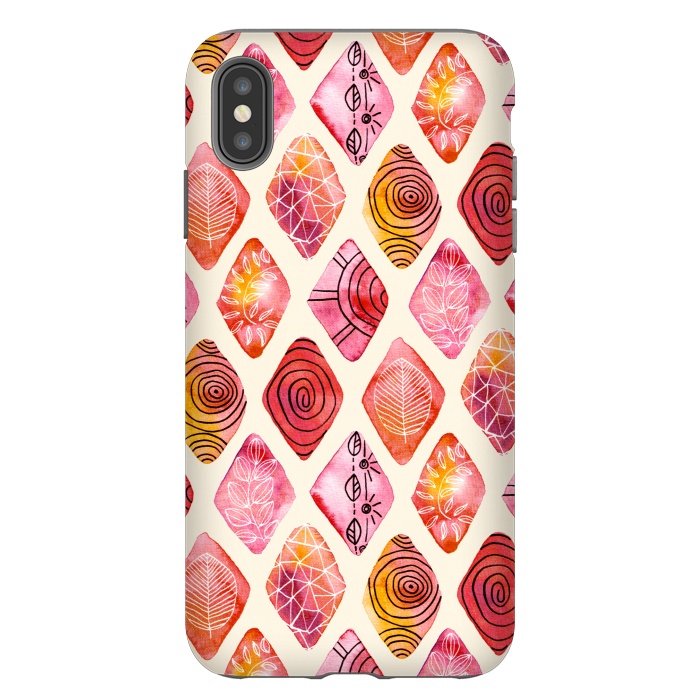 iPhone Xs Max StrongFit Patterned Watercolor Diamonds  by Tigatiga