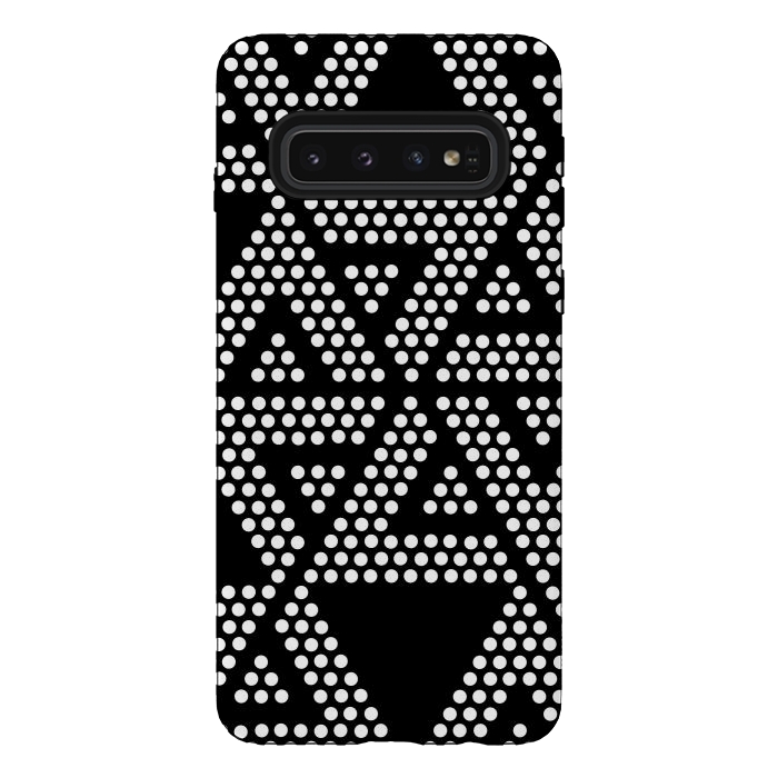 Galaxy S10 StrongFit polka dots triangles by TMSarts