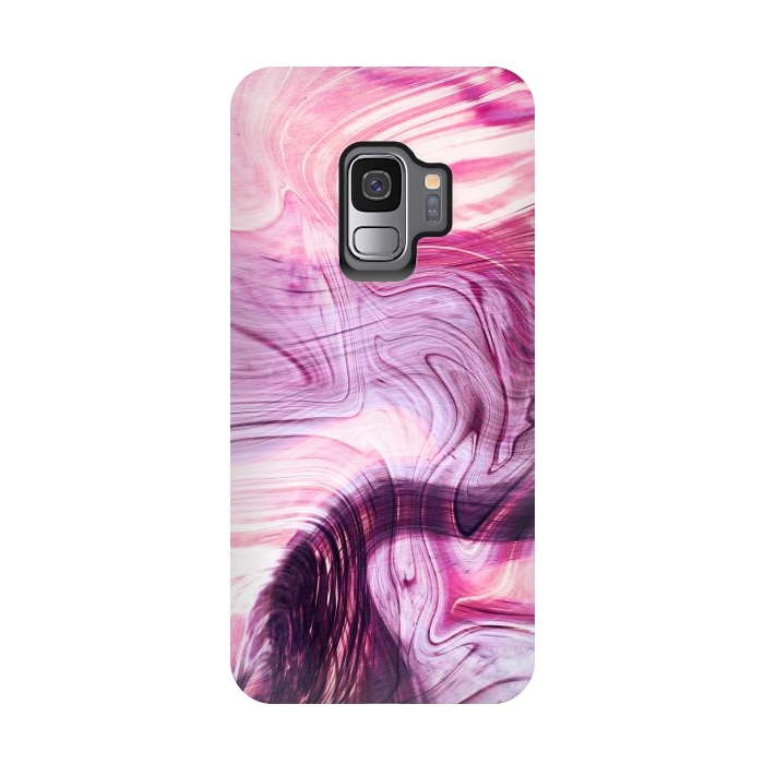 Galaxy S9 StrongFit Pink purple liquid marble by Oana 