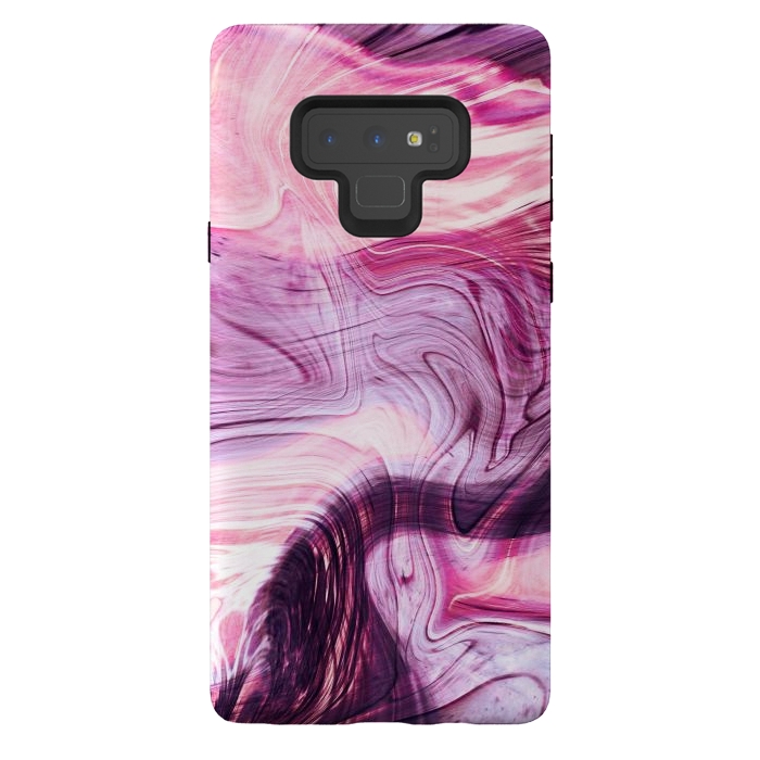 Galaxy Note 9 StrongFit Pink purple liquid marble by Oana 