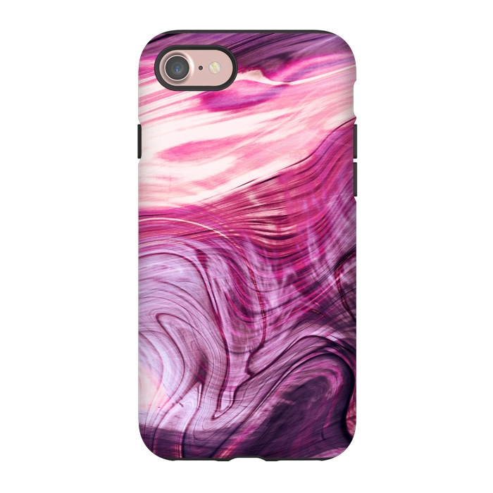 iPhone 7 StrongFit Pink purple marble waves by Oana 
