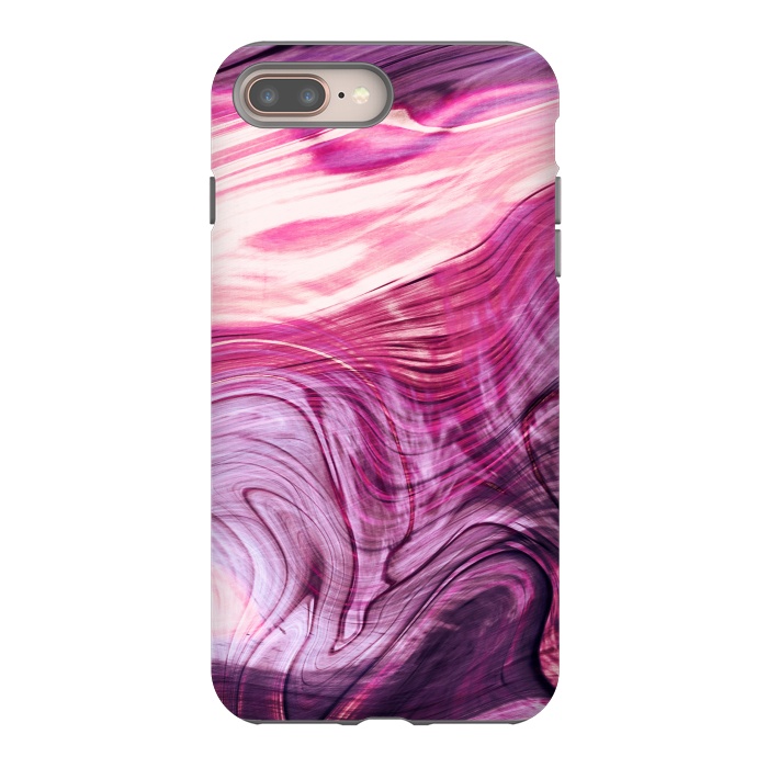 iPhone 7 plus StrongFit Pink purple marble waves by Oana 