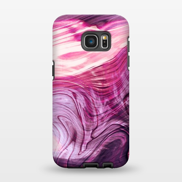 Galaxy S7 EDGE StrongFit Pink purple marble waves by Oana 