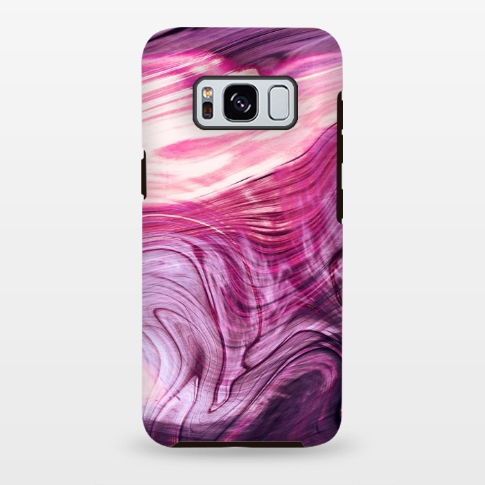 Galaxy S8 plus StrongFit Pink purple marble waves by Oana 
