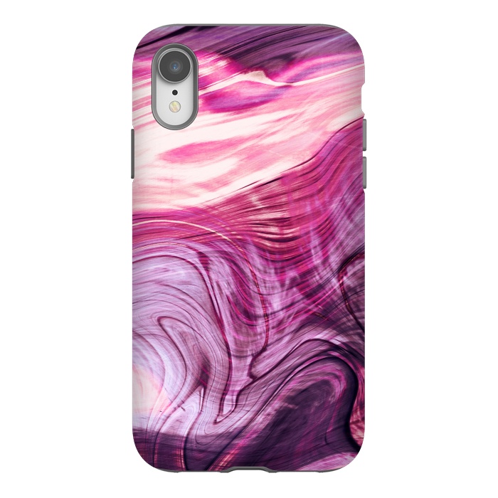 iPhone Xr StrongFit Pink purple marble waves by Oana 
