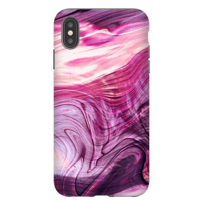 iPhone Xs Max StrongFit Pink purple marble waves by Oana 