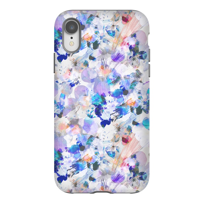 iPhone Xr StrongFit Splattered blue lavender pansy petals by Oana 