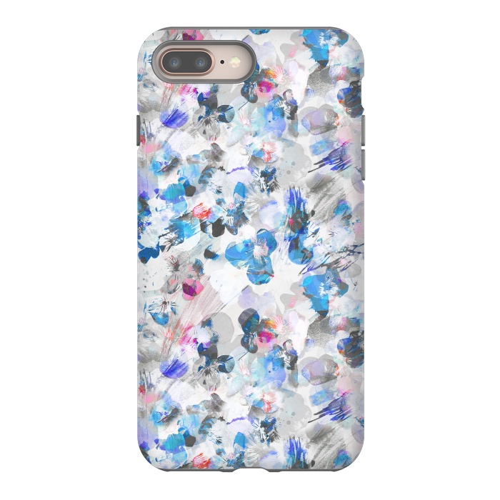 iPhone 7 plus StrongFit Watercolor splattered pansies by Oana 