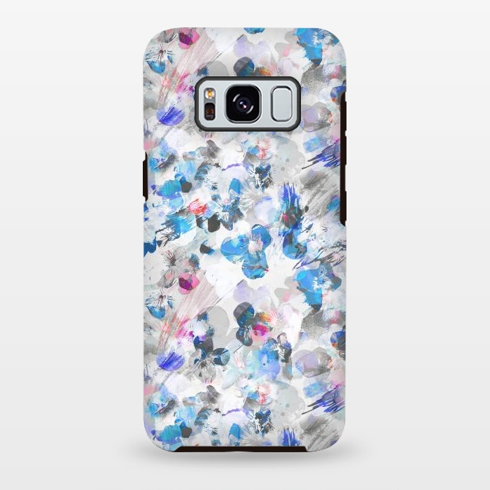 Galaxy S8 plus StrongFit Watercolor splattered pansies by Oana 