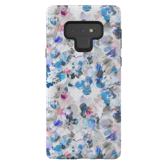 Galaxy Note 9 StrongFit Watercolor splattered pansies by Oana 