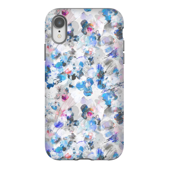 iPhone Xr StrongFit Watercolor splattered pansies by Oana 