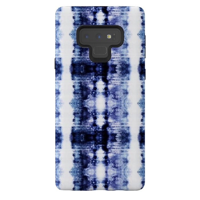 Galaxy Note 9 StrongFit Indigo shibori dye stripes by Oana 