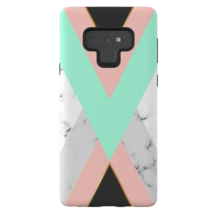 Galaxy Note 9 StrongFit Marbled Aquamarine In Vertical by ArtsCase