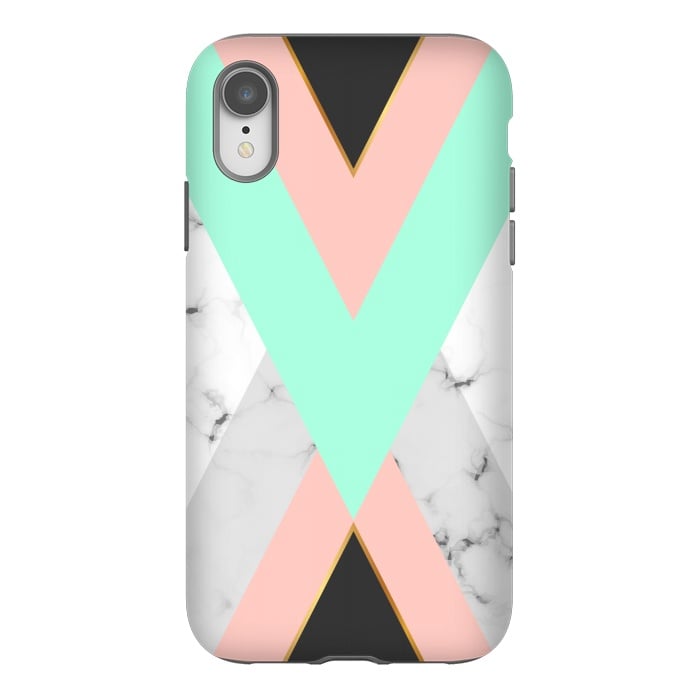 iPhone Xr StrongFit Marbled Aquamarine In Vertical by ArtsCase