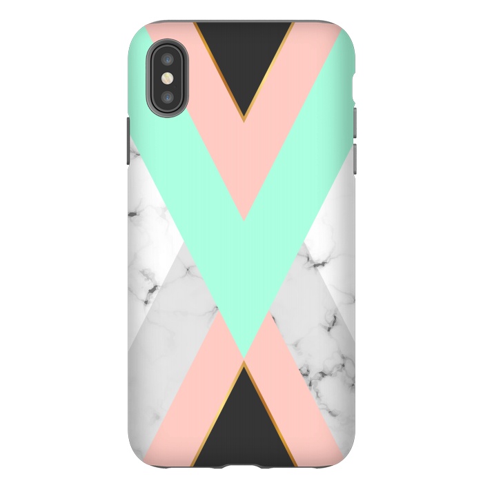 iPhone Xs Max StrongFit Marbled Aquamarine In Vertical by ArtsCase