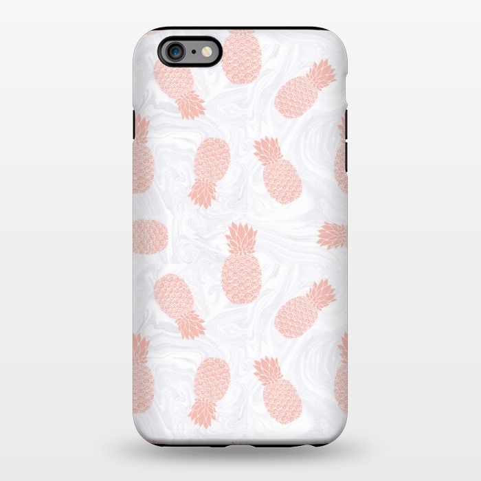 iPhone 6/6s plus StrongFit Pink Pineapples on White Marble by Julie Erin Designs