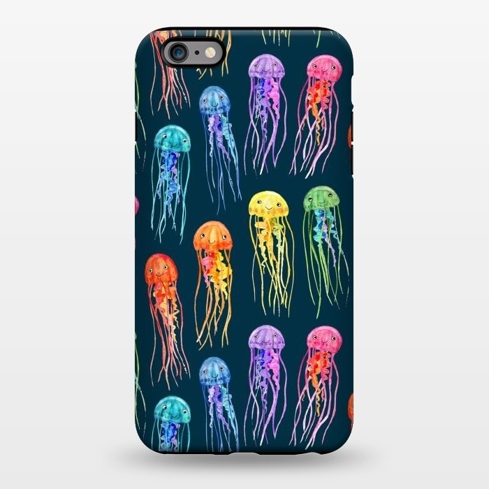 iPhone 6/6s plus StrongFit Little Cute Rainbow Jellyfish on Dark by Micklyn Le Feuvre