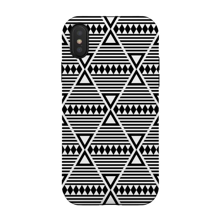 iPhone Xs / X StrongFit black tribal triangles  by TMSarts
