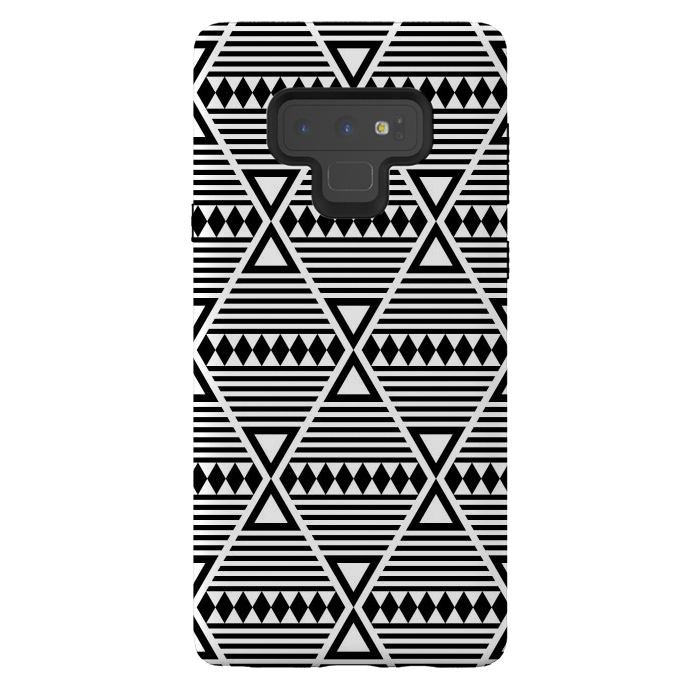 Galaxy Note 9 StrongFit black tribal triangles  by TMSarts
