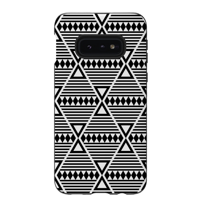 Galaxy S10e StrongFit black tribal triangles  by TMSarts