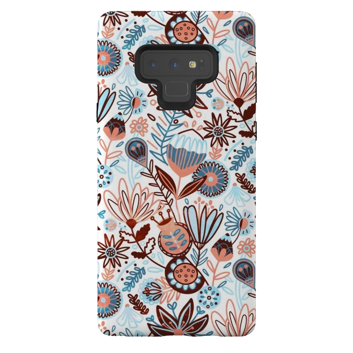 Galaxy Note 9 StrongFit Winter Floral  by Tigatiga