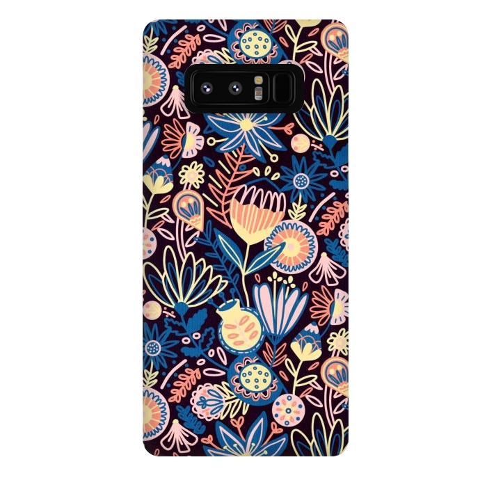 Galaxy Note 8 StrongFit Dark Floral  by Tigatiga