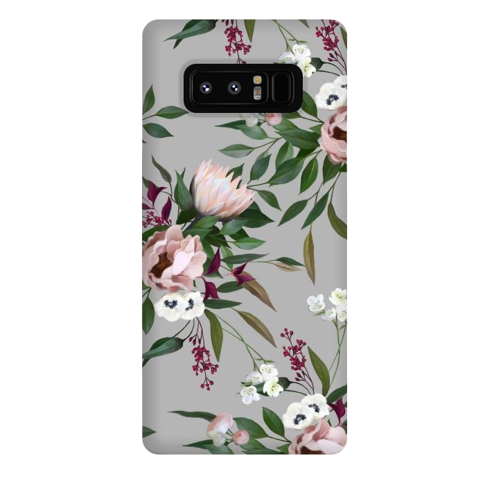 Galaxy Note 8 StrongFit Bouquet With a Protea | Gray by Elzbieta Malyska
