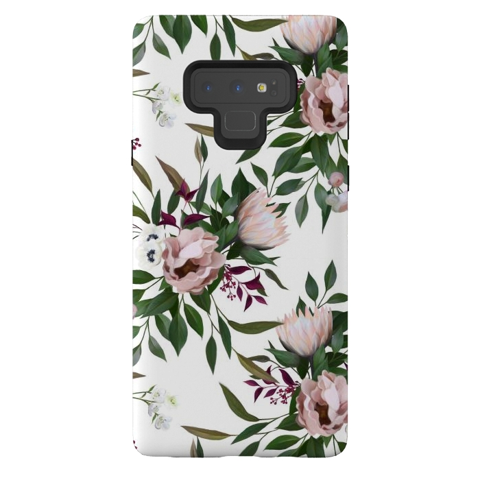 Galaxy Note 9 StrongFit Bouquet With a Protea | White by Elzbieta Malyska