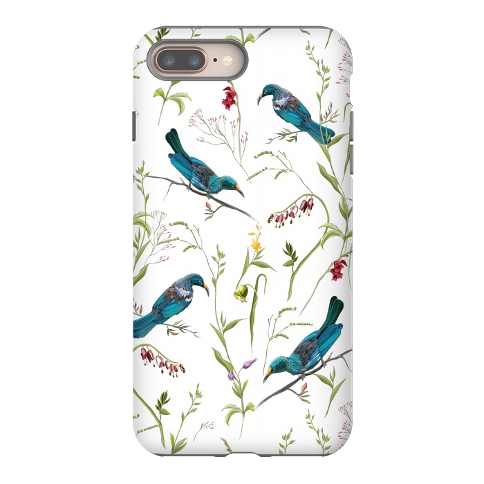 iPhone 7 plus StrongFit Birds in flowers by Elzbieta Malyska