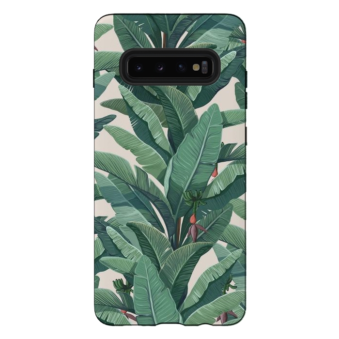 Galaxy S10 plus StrongFit Banana Leaves by Elzbieta Malyska