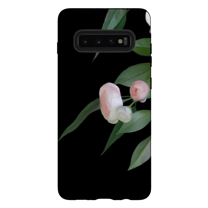 Galaxy S10 plus StrongFit Painted roses by Elzbieta Malyska