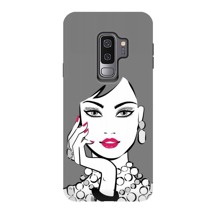 Galaxy S9 plus StrongFit Elegant Gray Lady by Martina
