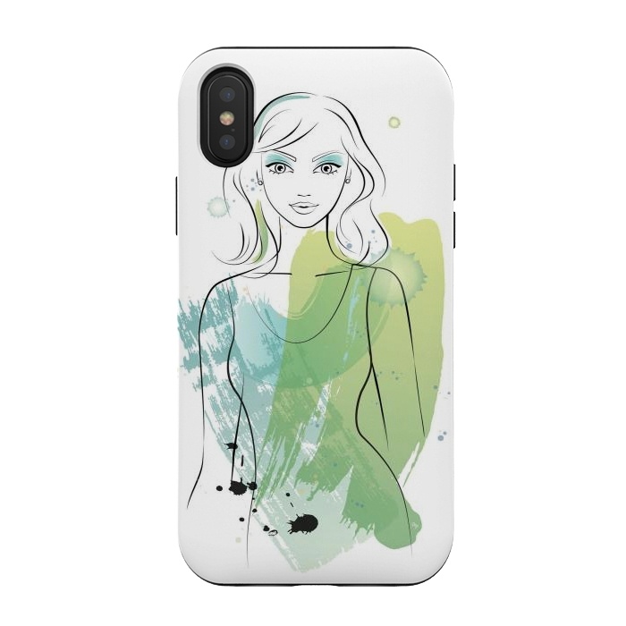 iPhone Xs / X StrongFit Watercolour girl by Martina