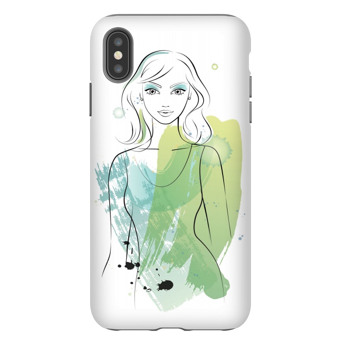 iPhone Xs Max StrongFit Watercolour girl by Martina