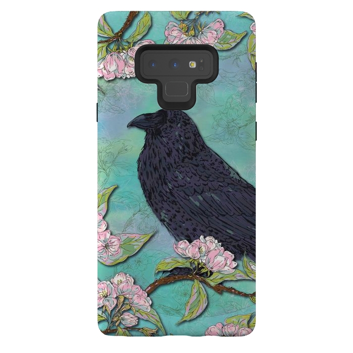 Galaxy Note 9 StrongFit Raven & Apple Blossom by Lotti Brown