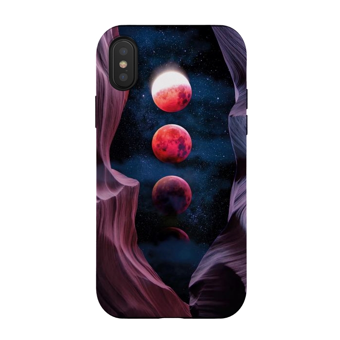 iPhone Xs / X StrongFit Grand Canyon with Space & Bloody Moon - Collage V by Art Design Works